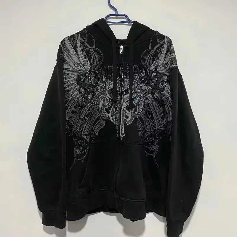 Gothic Fashion New Letter Patch Cardigan Zipper Sweater Male Y2K Harajuku Vintage Hip Hop Popular Leisure Sports Couple Hoodies The jack market .AU The jack market .AU Men Fashion $ 53 14:365458#1;5:100014065
