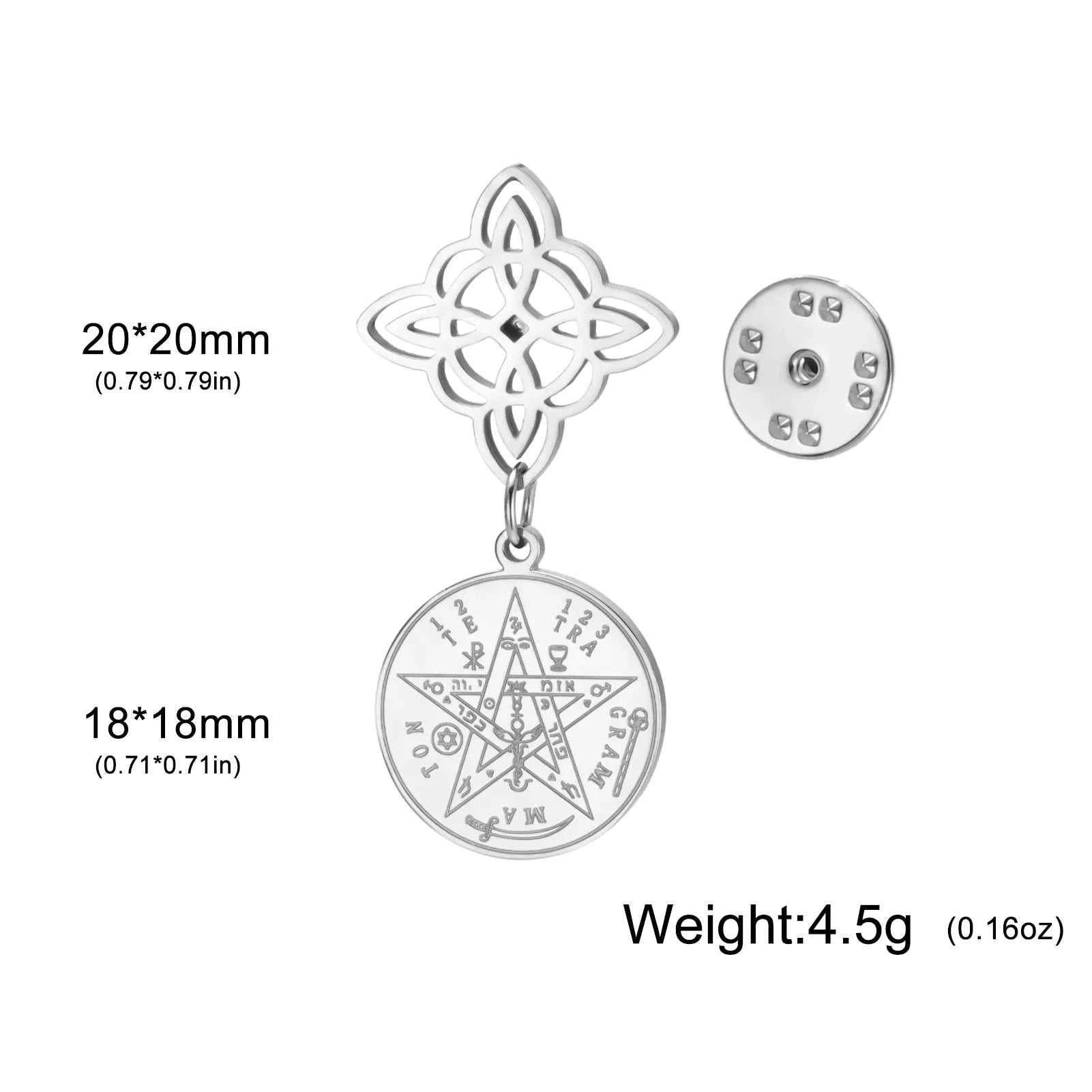 Witch Knot Tetragrammaton Pentagram Badge Pins Stainless Steel Brooch for Women Men Amulet Accessories Witchcraft Jewelry Gifts The jack market .AU The jack market .AU Jewellery & Chains $ 47 200001033:350853#A Steel Color
