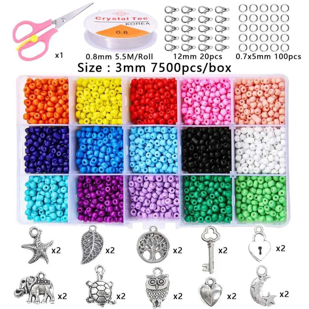 2–4mm Glass Rice Beads Kit 15–24 Grids, 15g/Grid 4000–24000pcs with Lobster Clasps & Cord for DIY Jewelry, Bracelets & Neckla The jack market .AU The jack market .AU Jewellery & Chains $ 76 14:29#BDH136-01