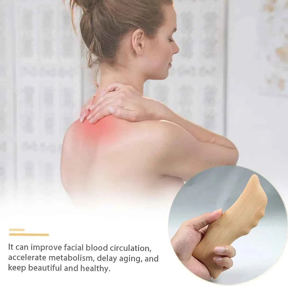 Wooden Whale Gua Sha Massage Tool - Beech Wood for Enhanced Body Circulation & Relaxation