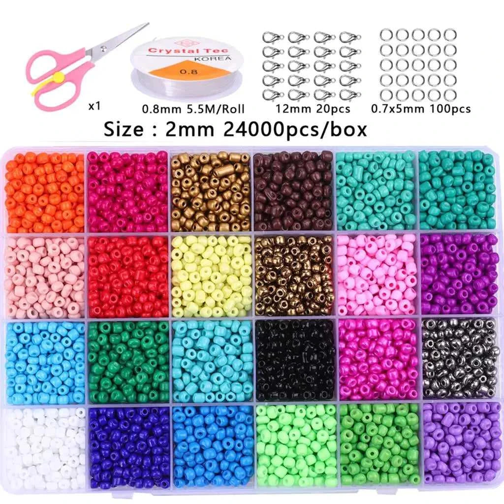 2–4mm Glass Rice Beads Kit 15–24 Grids, 15g/Grid 4000–24000pcs with Lobster Clasps & Cord for DIY Jewelry, Bracelets & Neckla The jack market .AU The jack market .AU Jewellery & Chains $ 76 14:29#BDH136-01