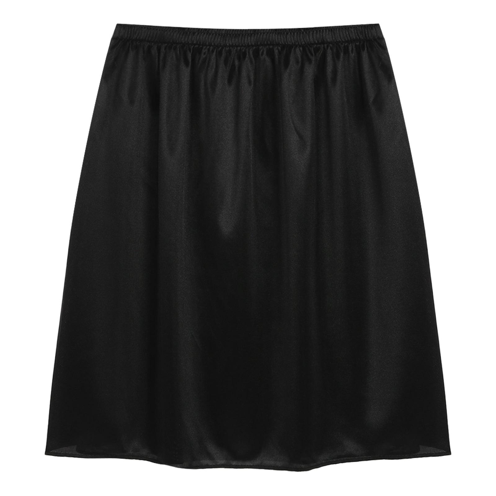 Womens Petticoat Skirt Solid Half Slip Underskirt Summer Elastic Waist Inner Lining Midi Skirt Long Underskirt for Party Dress