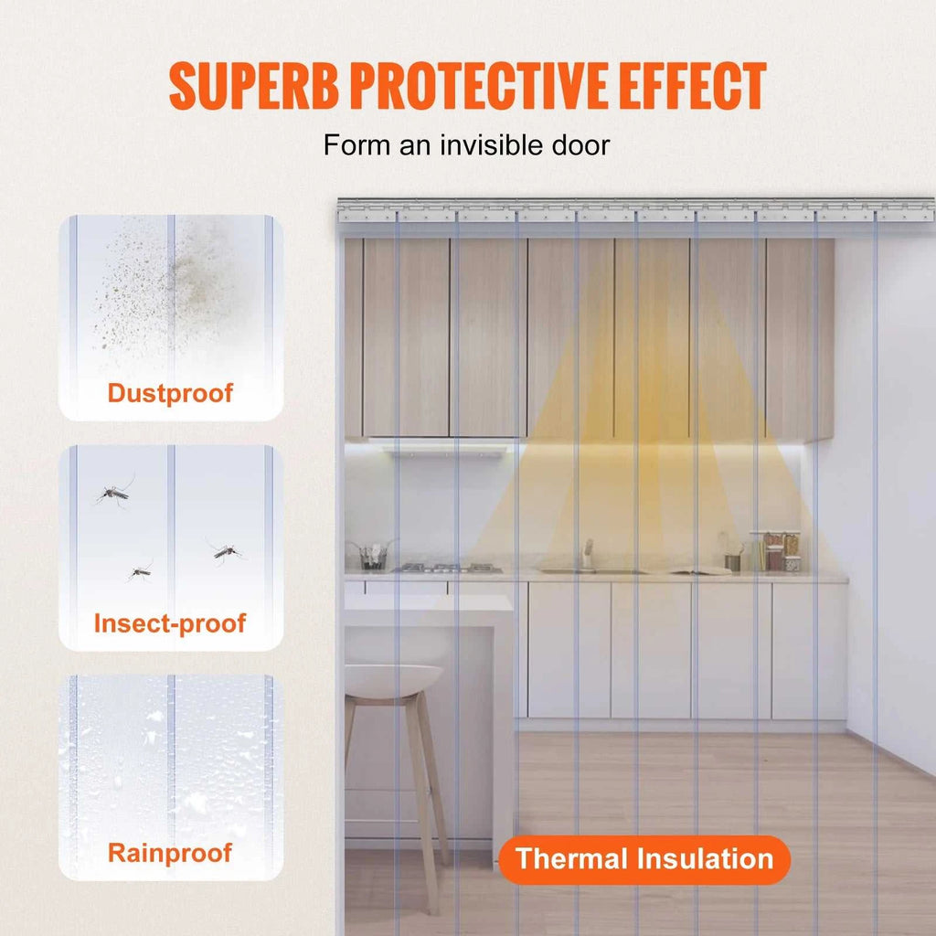 SucceBuy Windproof Door Curtain 84" x 60" PVC Transparent Air-Conditioning Curtain Strip Screen Indoor Outdoor Heat Insulation The jack market .AU The jack market .AU Home $ 132 14:202010806#10 pcs;200007763:201336105