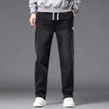 Autumn Winter Blue Jeans Men Drawstring Elastic Waist Cotton Cargo Denim Pants Work Fashion Thick Trousers Male Plus Size M-4XL The jack market .AU The jack market .AU Men Fashion $ 48 14:193#Black;5:361386#M(27-28)