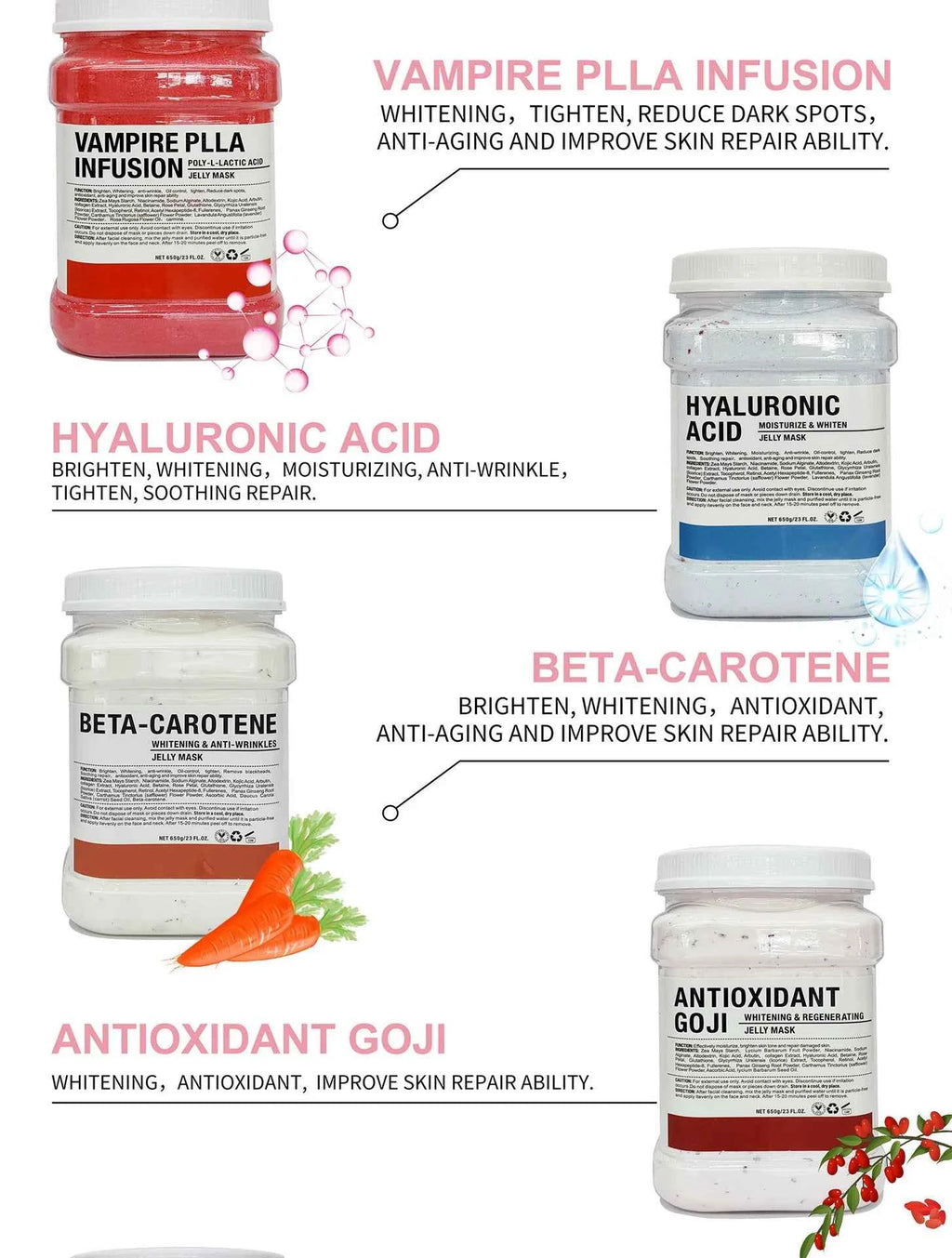 Jelly Mask Powder 10PCS Set - 650G Professional Beauty Salon Essential for Radiant Skin