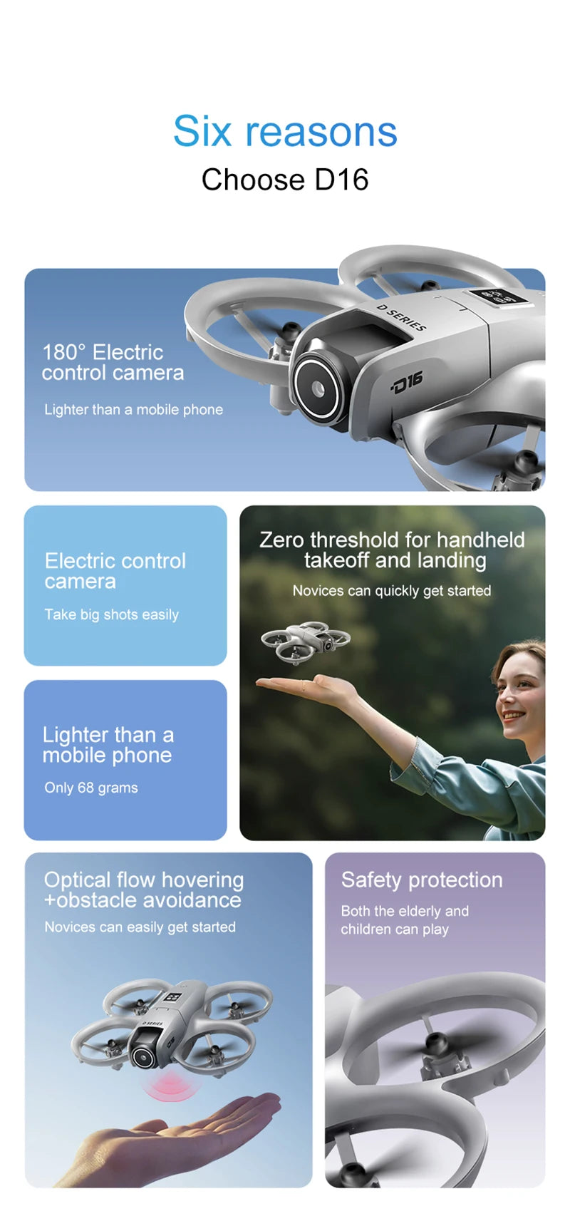 New D16 Mini Drone 8K HD Dual Camera GPS Positioning Profesional 180° Electric Adjustable Obstacle Avoidance Bushless UAV 2026