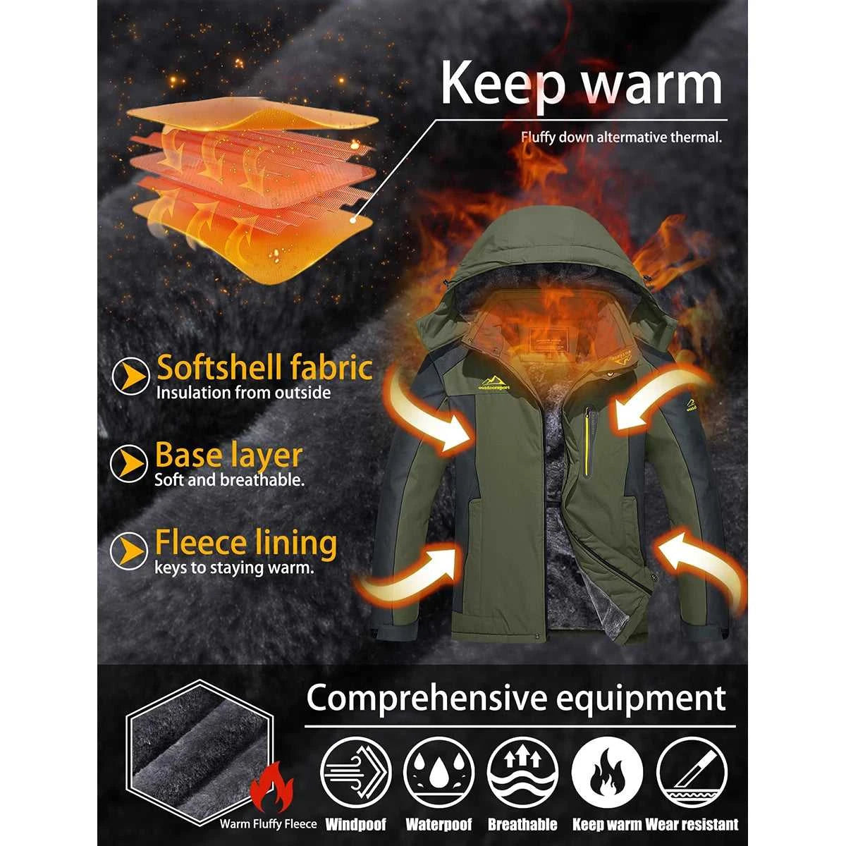 TACVASEN Men's Waterproof Ski Jacket Fleece Lining Warmth Parka Winter Snow Working Outdoors Hooded Coat Rain Shell Windbreaker The jack market .AU The jack market .AU Men Fashion $ 76 14:771#Blue;5:361385#CN 4XL (US L)