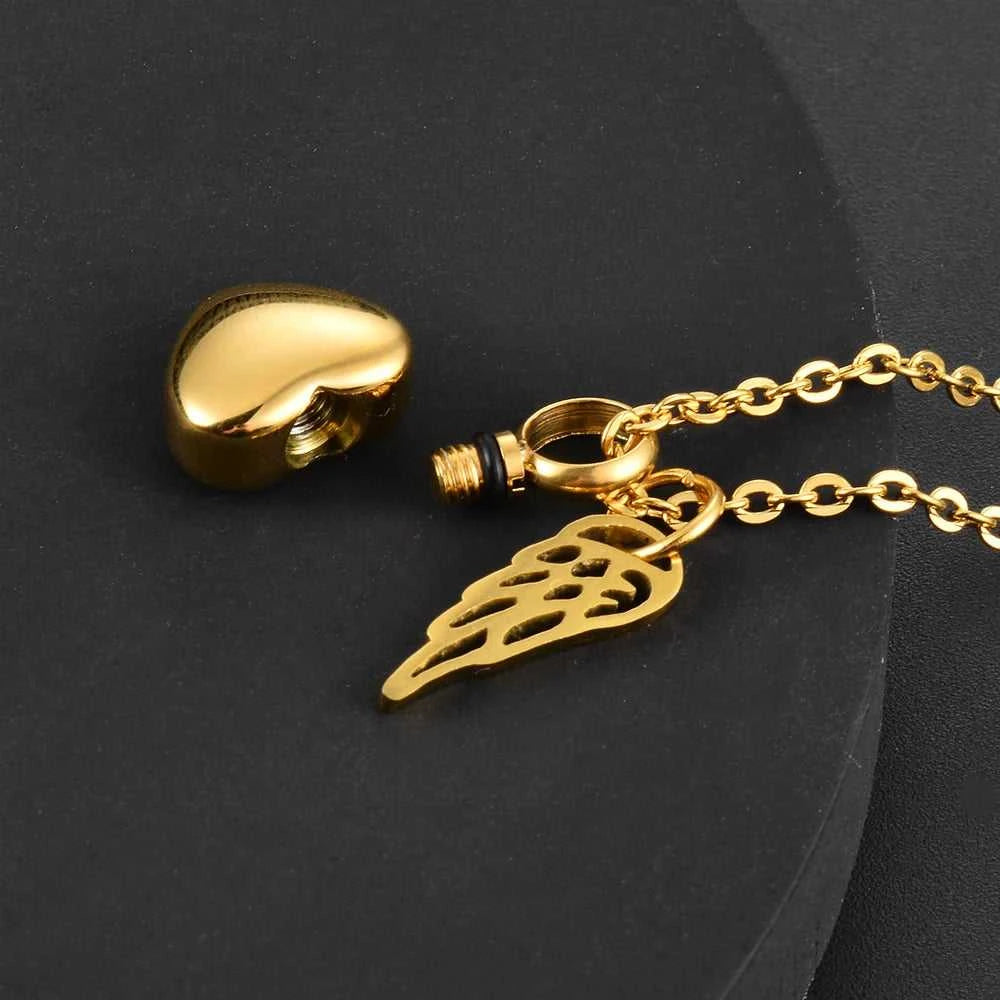 Fashion Heart with Angel Wings Ashes Urn Necklace Cremation Stainless Steel Memorial Pendant Keepsake Jewelry Gift The jack market .AU The jack market .AU Jewellery & Chains $ 51 200001033:200003758#Rose Gold Customized