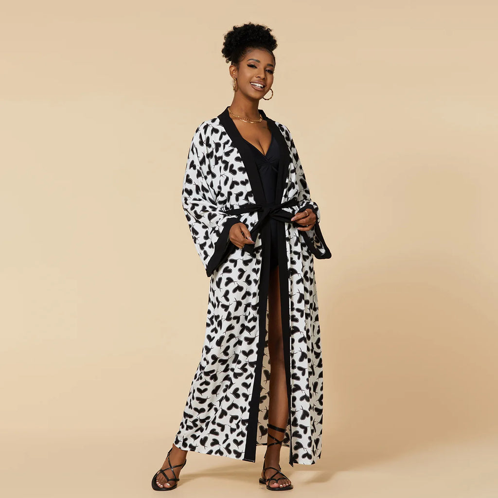 2026 Women's Kaftan Beach Cover-Up Dress - Stylish Long Tunic for Summer Bikinis & Beachwear