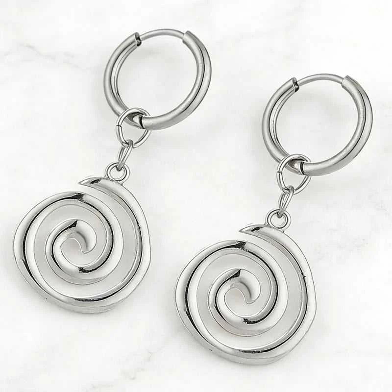 Grunge Jewelry Stainless Steel Swirl Earrings Cool Korean Charms Hoop Earrings for Women Goth Fashion Accessories Cute Punk The jack market .AU The jack market .AU Jewellery & Chains $ 47 200001034:361180#A