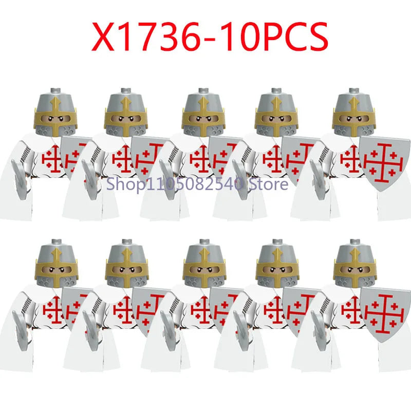 MOC Military Soldier Movie Character Building Blocks Accessories Medieval Castle Knight Helmet Shield Mini Brick Gift Toy E008