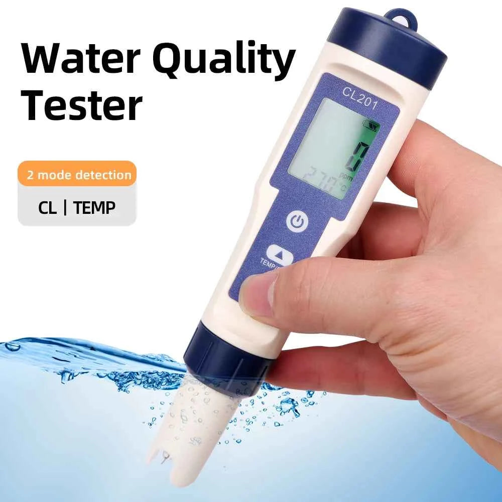Multifunctional Chlorine Testing Pen 2/3/4/5 in 1 Water Quality Tester CL2 TEMP pH H2 ORP Measuring For Aquarium Swimming Pool