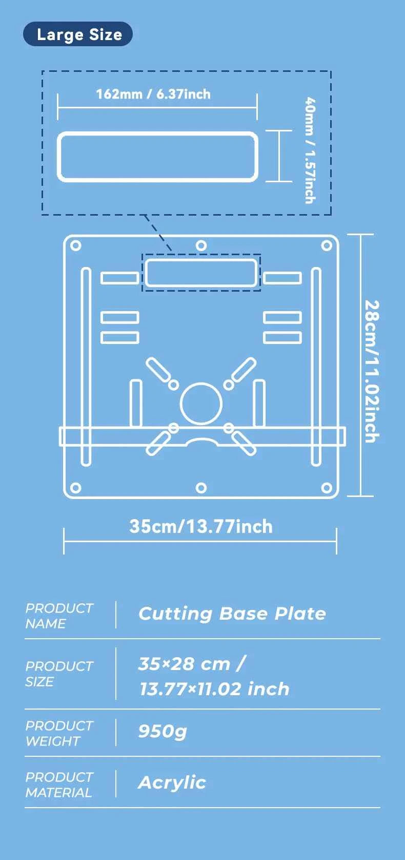 Acrylic Cutting Base Plate - 8mm Thickened & Versatile Tool for Precision Trimming