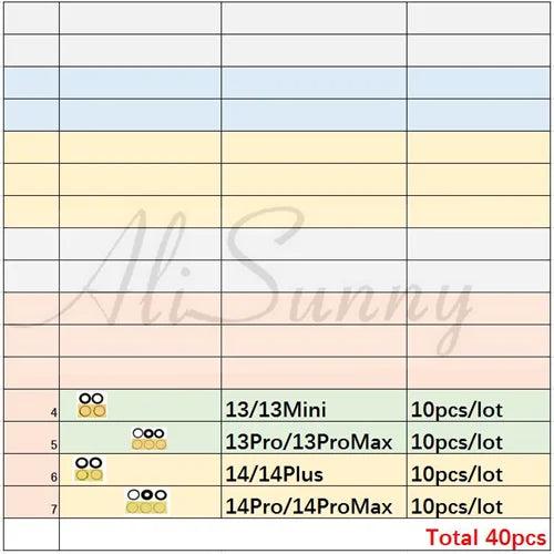AliSunny Back Camera Glass for iPhone 14 11 12 13 Pro Max X XS XR 7 8 6 6S Plus Back Rear Camera Lens 3M Sticker Parts Wholesale