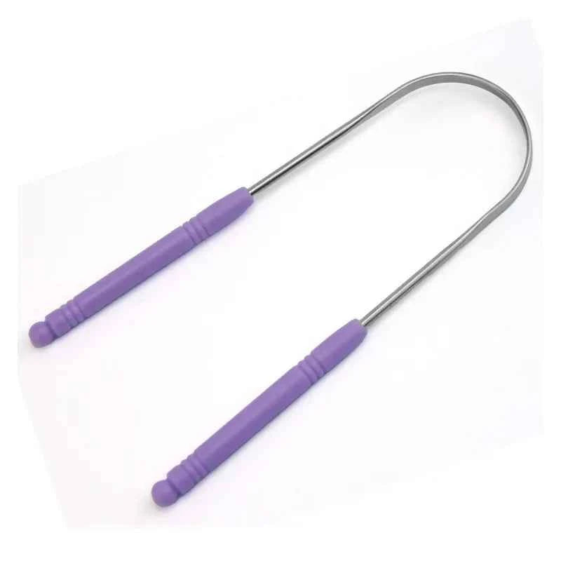 FreshBreeze Stainless Steel Tongue Scraper - Coated U-Shaped Design for Ultimate Oral Hygiene & Fresh Breath
