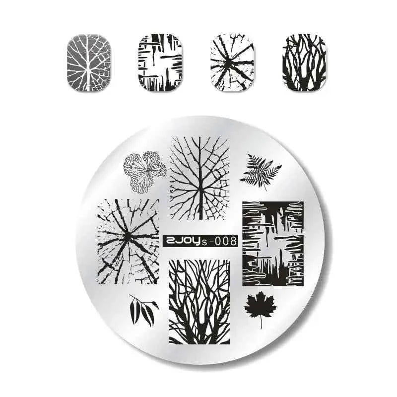 Maple Leaf Nail Stamping Plates - Stunning Autumn & Winter Leaf Designs for Unique Manicures