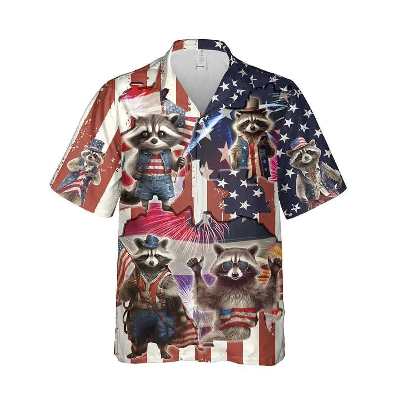 Funny Animal Raccoon 3D Print Beach Shirts For Men Procyon Lotor Lover Short Sleeve Bear Lapel Blouse Hawaiian Boy Button Tops The jack market .AU The jack market .AU Men Fashion $ 30 14:193#CS2024AT1802;5:100014064