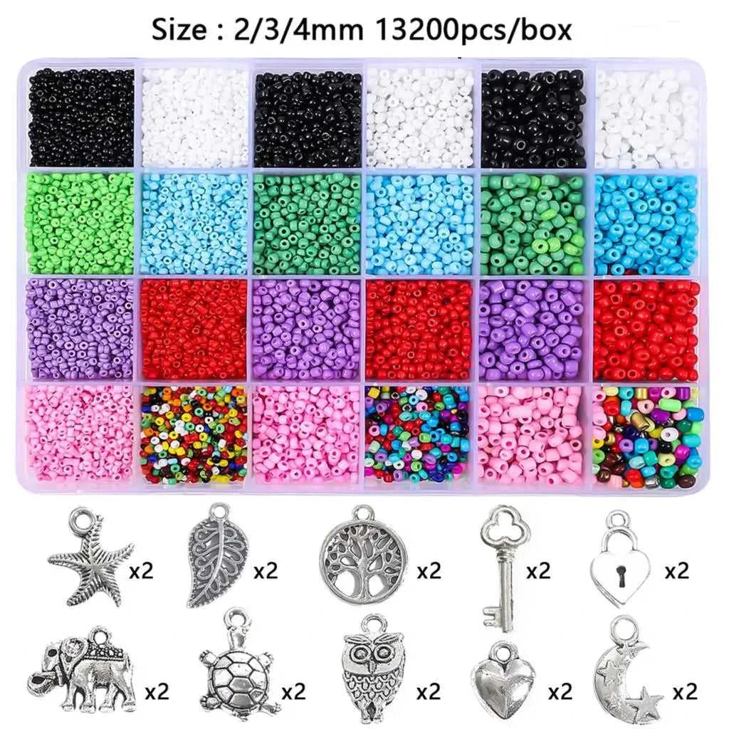 2–4mm Glass Rice Beads Kit 15–24 Grids, 15g/Grid 4000–24000pcs with Lobster Clasps & Cord for DIY Jewelry, Bracelets & Neckla The jack market .AU The jack market .AU Jewellery & Chains $ 76 14:29#BDH136-01