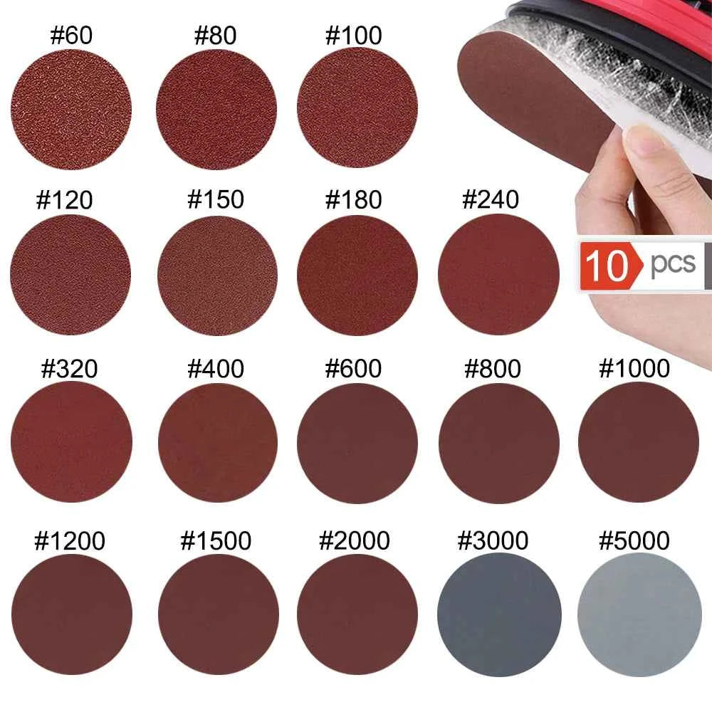 3/4/5/6/7inch 40PCS Sanding Disc Round Sandpaper Sheet Set Sand paper Buffing Polishing Pad for Car Polish Sanding Paper