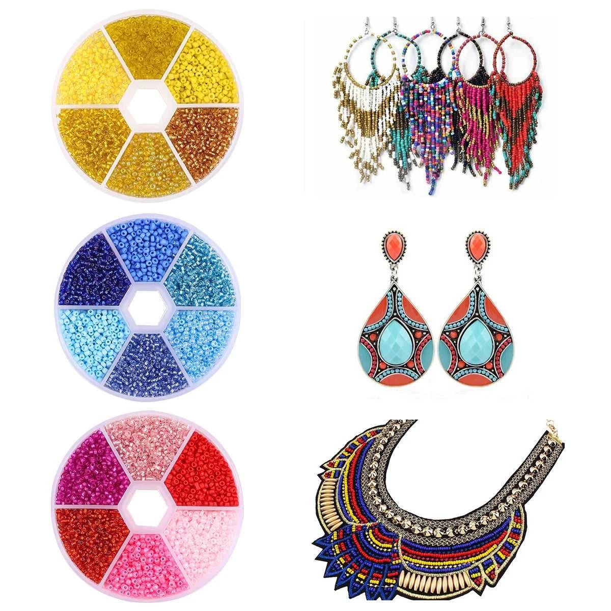 3900pcs Glass Rice Beads 6 Grid Set Box Loose Beads Handmade Bead String Material Pack DIY Bracelet Necklace Jewelry Accessories The jack market .AU The jack market .AU Jewellery & Chains $ 48 14:29;5:100016944#2mm about3900pcs