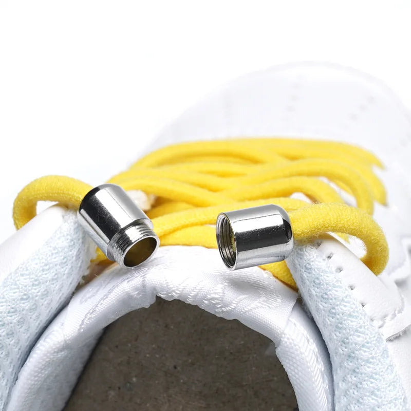 No Tie Shoe Laces Metal Capsule Lock Elastic Laces Sneakers Flat Shoelaces Without Ties Kids Adult Quick Shoes Lace Rubber Bands