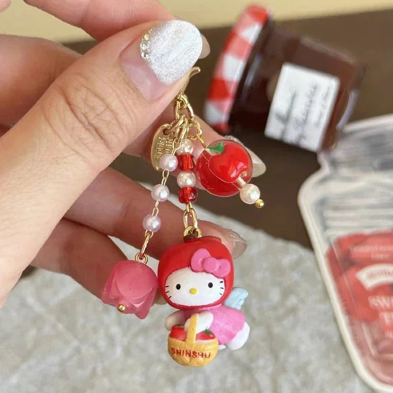 Sanrios Animal Kitty Cat Keychain Kawaii Cute Anime Hellokittys Cellphone Strap Pendant Purse Bag Charm Accessories Girls Gift