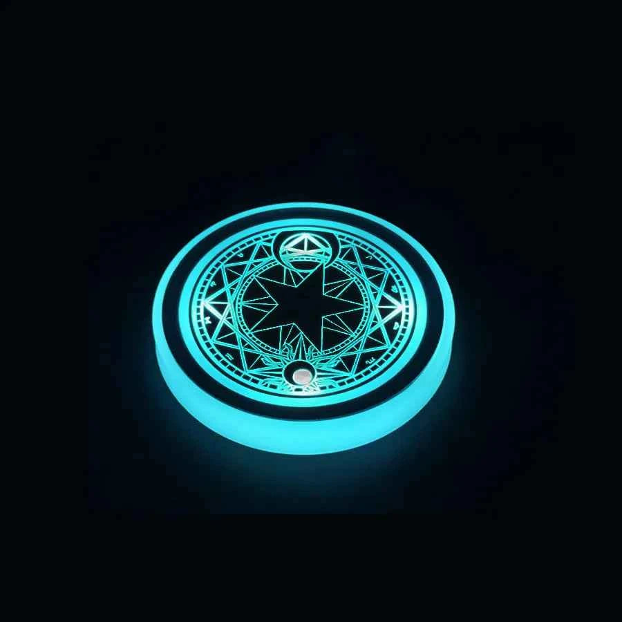 7 Colors Car LED Luminous Water Cup Pad Auto Cup Bottle Holder Coaster Anti-slip Pad Mats Interior Atmosphere Light Decor