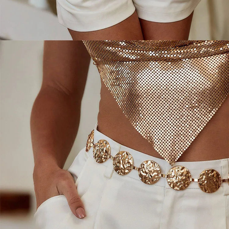 Women's Metal Chain Belt – Gold & Silver Waist Chain for Dresses