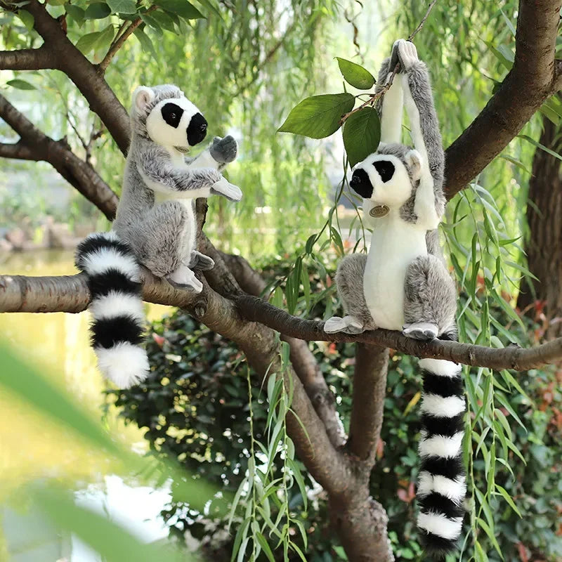 Simulation Lemur Plush Animal Monkey Toys Realistic Kawaii Stuffed Doll Room Decor Soft Pillow Children Boys Birthday Gifts