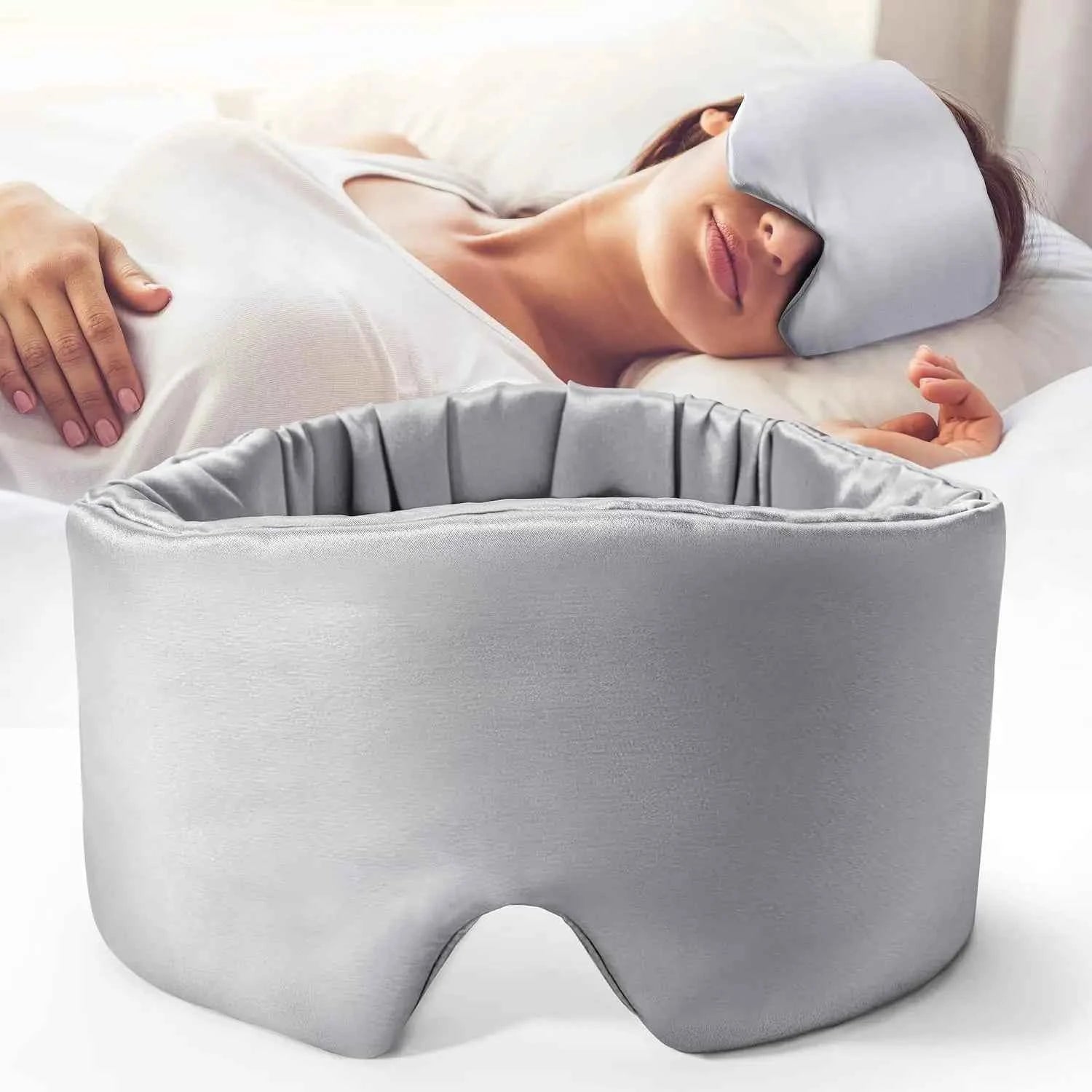SilkDreams Adjustable Mulberry Silk Sleep Mask - Soft, Pressureless Comfort for Wrinkle-Free Eyes