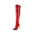 Elastic Thigh High Boots Women Red Thin Heels Over-the-knee Boot Sexy Zipper Nightclub Dance Ladies Long Latex Shoes Big Size 45 The jack market .AU The jack market .AU Step Up Your Style: Trendy Shoes for Every Occasion! $ 122 14:10#red;200000124:200000900