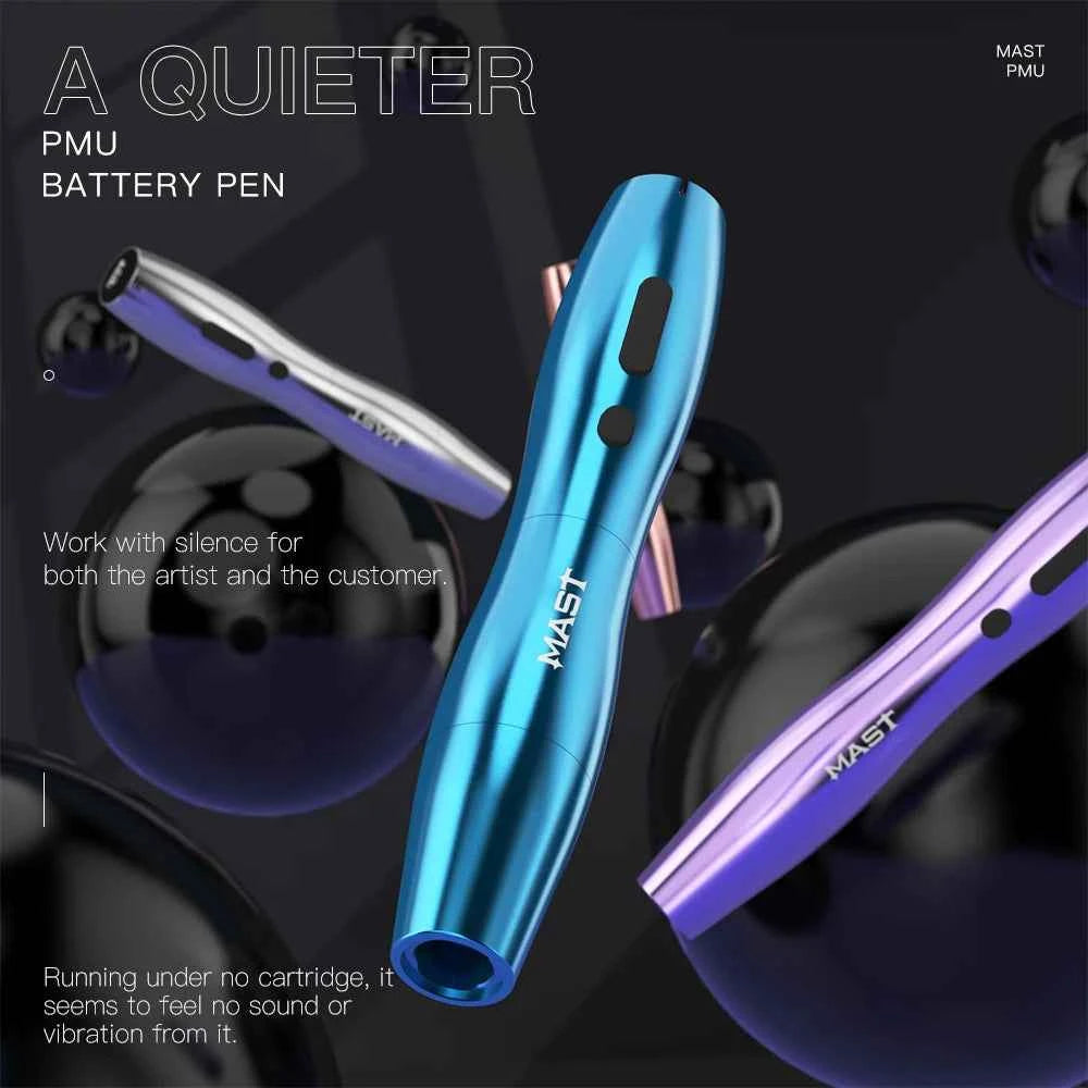 Mast P20 Wireless Tattoo Machine Kit - 2.5mm Stroke, 1000mAh Battery, Lightweight Design for Effortless PMU Mastery