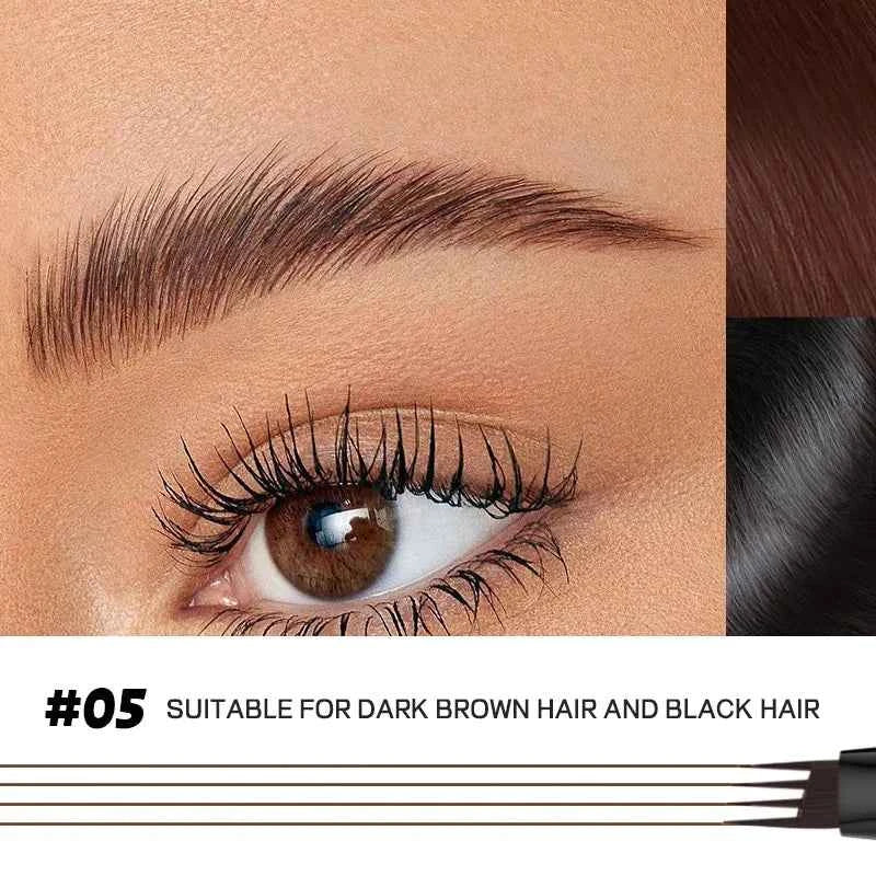 High Quality 24 Hour Four Forks Natural Water Resistant Liquid Eyebrow Pen Makeup Non-Blotting 4-Split Eyebrow Pencil Cosmetics
