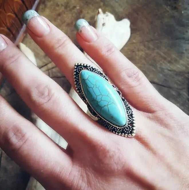 Boho Ethnic Tibet Turquoise Rings For Women Men Retro Silver Color Adjustable Carved Gypsy Tribal Pakistan Afghan Indian Jewelry The jack market .AU The jack market .AU Jewellery & Chains $ 48 200000783:10#turquoise ring D