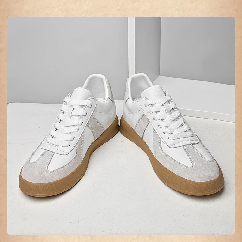 Men Women Genuine Leather Casual Elevator Shoes Leisure Sneakers Sports Zapatos Mujer Men's Height Increasing Shoes Tennis Shoes