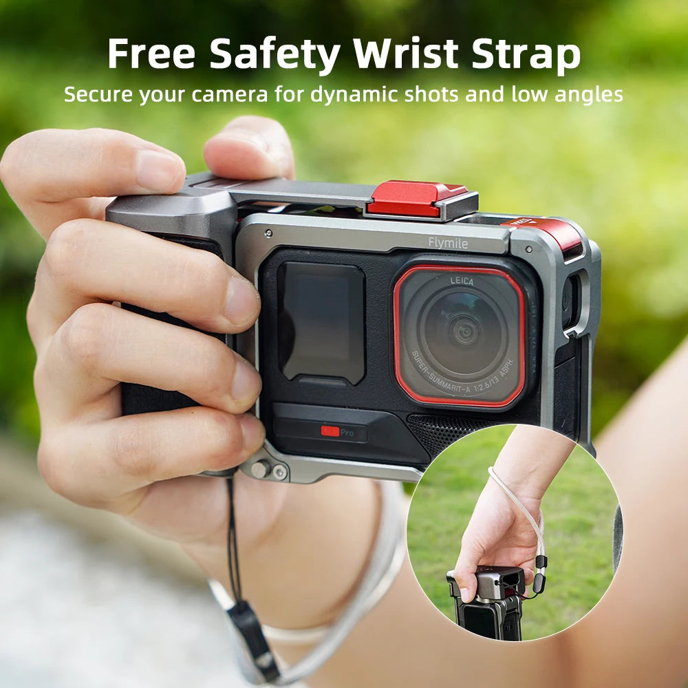 For Insta360 Ace Pro 2 Grip Kit Camera Metal Frame Case with Shutter Button for Insta 360 Ace Pro 2 Accessories