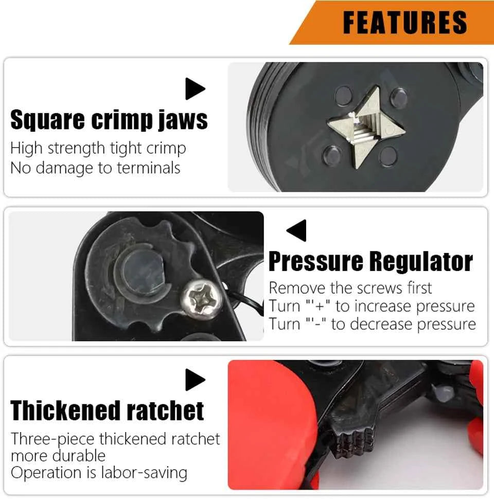 HSC8 Crimping Pliers - Versatile Wire Crimper for Ferrule Sleeves & Tubular Terminals
