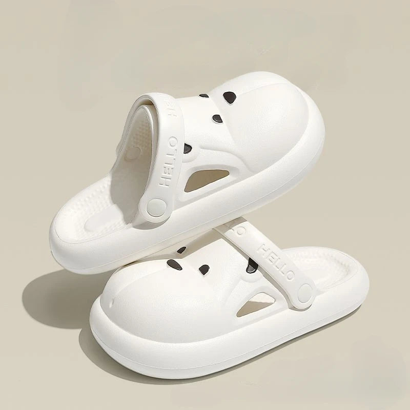 Shoes for Women 2025 Kawaii Cute Woman Slippers Round Toe Animal Cartoon Sandals Anime Slides Home Men Summer Mules House Indoor