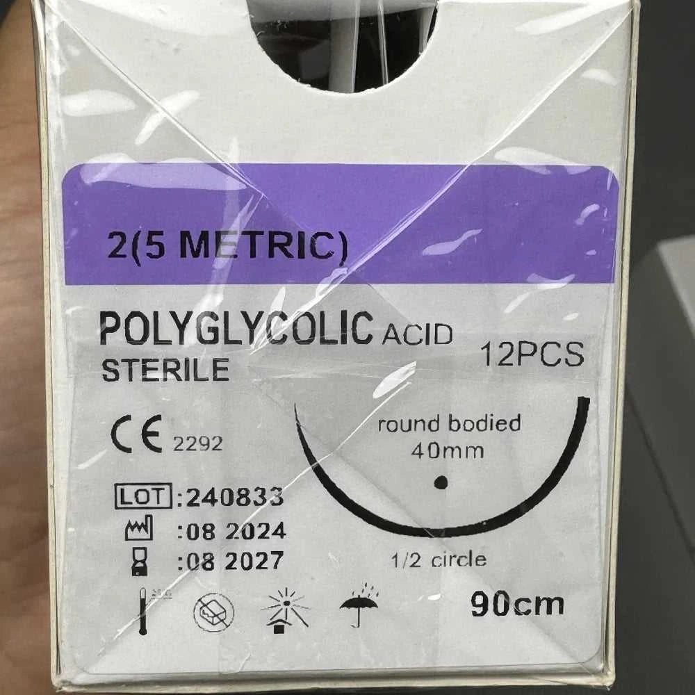 Absorbable Suture Thread Pet Dog PGA Veterinary Surgical Sutures With Needle Polyglycolic Acid Sterile Animal Pet Use 90cm 1box The jack market .AU The jack market .AU Home $ 37 14:175#1(4METRIC)