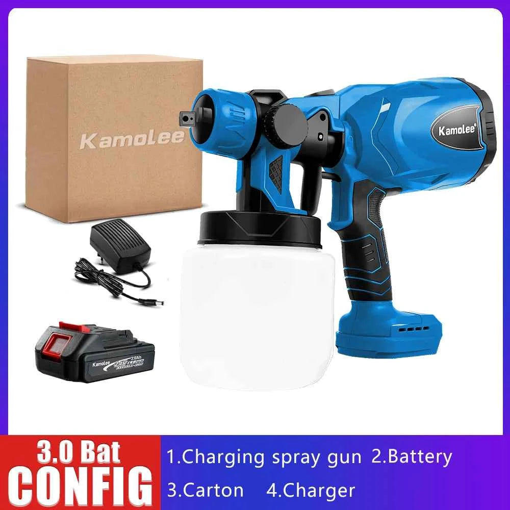 Kamolee 800ml Wireless Charging Sprayer 18V-21V Battery Household Portable Electric Airbrush Paint/Spray Gun Tool