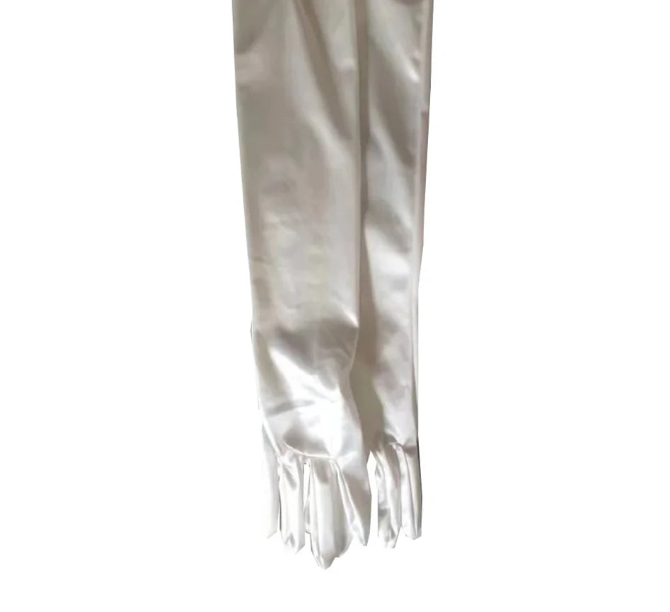 Bridal Elegance Elbow-Length Satin Gloves - Multi-Color, Stylish & Affordable Wedding Accessories