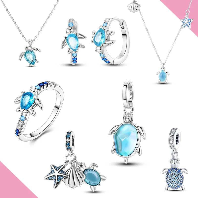 Charm 925 Silver Earring Ring Necklace Sea Turtle Fit Original Bracelet Diy Woman Jewelry Set The jack market .AU The jack market .AU Jewellery & Chains $ 48 200000226:100013777#KTR344-7