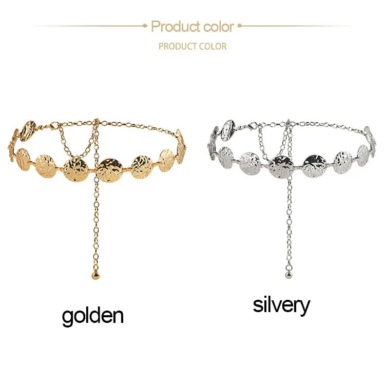 Women's Metal Chain Belt – Gold & Silver Waist Chain for Dresses