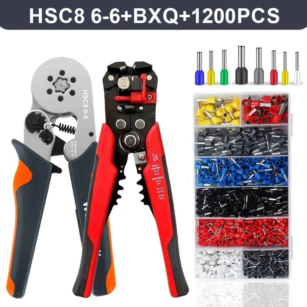 Wire Stripper Ferrule Crimping Tool HSC8 6-4/6-6 Electrical Crimper Plier For Wire End Crimp Tube Terminals Electrical Circuit
