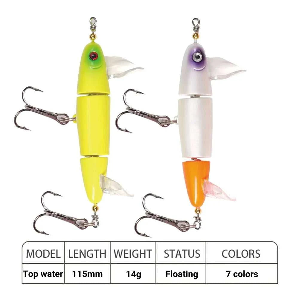 Top Water 3-Section Fishing Lures Sea Bass Crankbaits Minnow Whopper Freshwater Saltwater Floating Lure for Catfish Pike Teaser The jack market .AU The jack market .AU Fishing Gear $ 27 14:200006152#Light Green;5:8022#14g 115mm