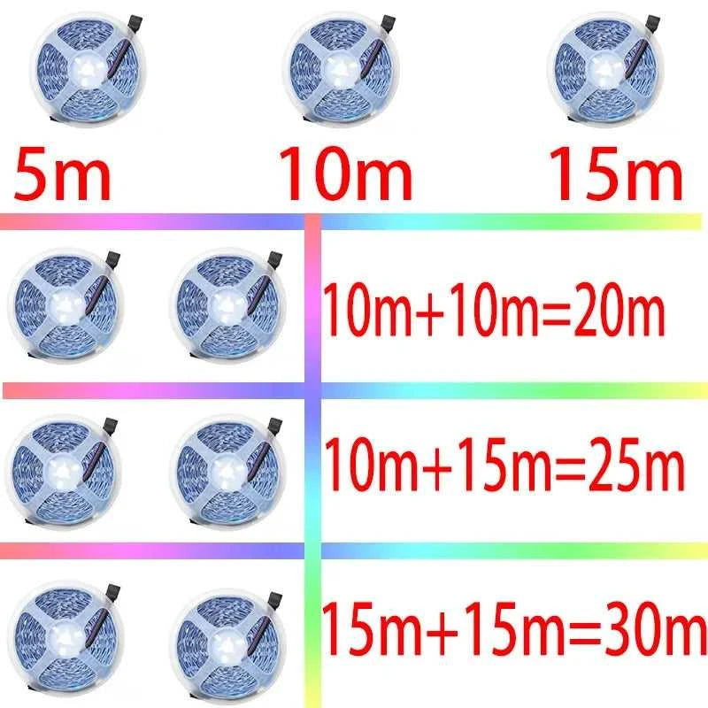 1-30M/100FT LED Strip Light USB RGB LED Ribbon Tape Bluetooth Touch Remote Control LED Strip LED TV Backlight For Bedroom Decor The jack market .AU The jack market .AU Home $ 67 136:9131285835#IR 3Key;14:29#RGB 5050;380:6287#25M