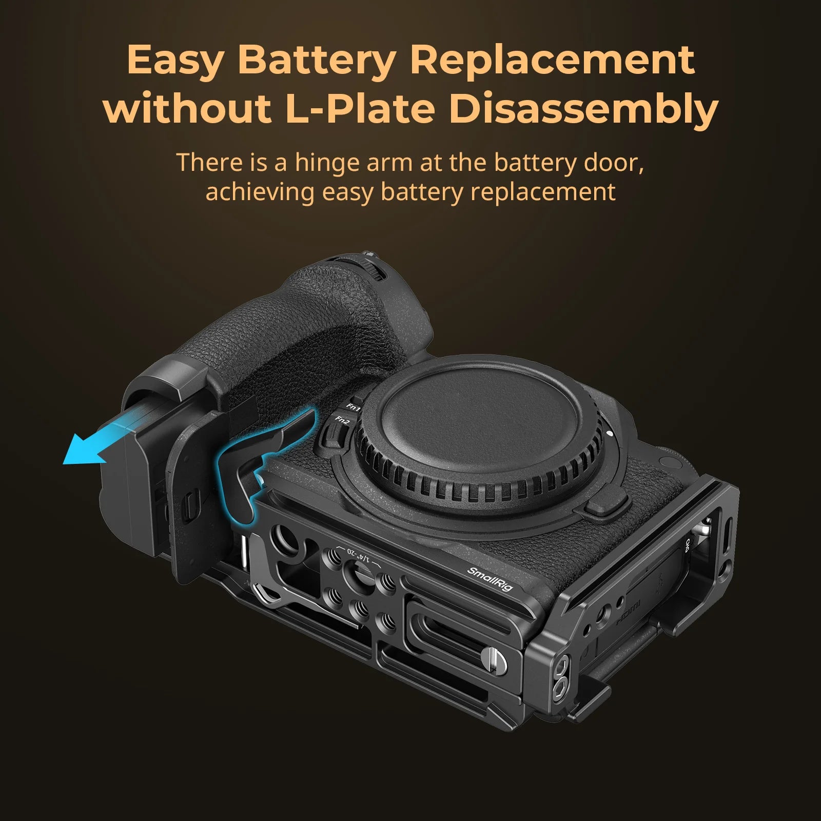 SmallRig L Plate for Nikon Z 6III, L-Bracket for Arca-Swiss, with 1/4"-20 Threaded Holes, QD Connector, Cold Shoe Mount - 4523