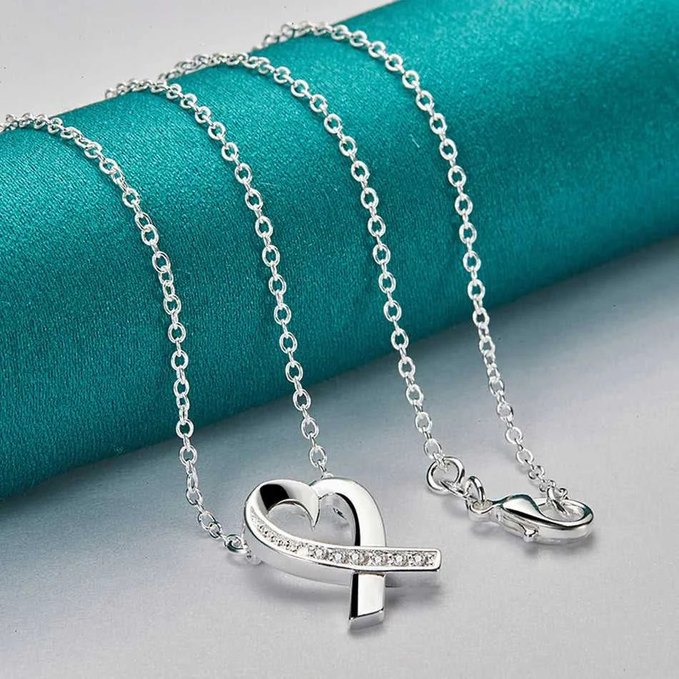URMYLADY 925 Sterling Silver Heart AAAAA Zircon 18 Inch Pendant Necklace For Women Wedding Engagement Fashion Jewelry Gifts The jack market .AU The jack market .AU Jewellery & Chains $ 56 200000639:200661028