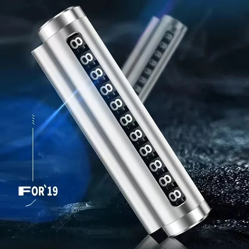 Car Temporary Parking Number Plate Black Aluminium Alloy Material Roller Adjustable Car Parking Plate Car Supplies