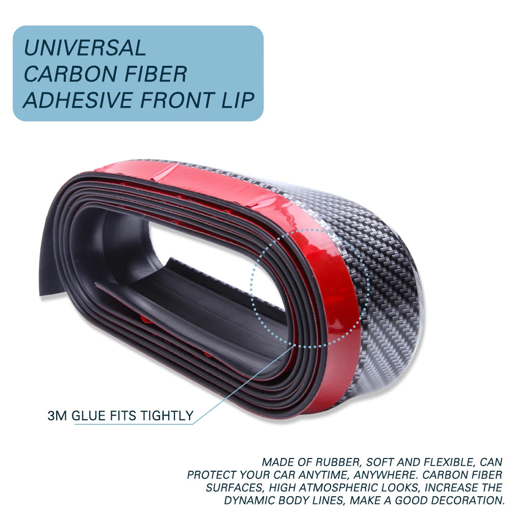 2.5m Car Bumper Protector Rubber Auto Car Front Bumper Guards Lip Mouldings Splitter Chin Body Auto Bumper Strip